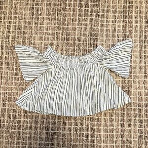 Brandy Melville Black and White Striped Top